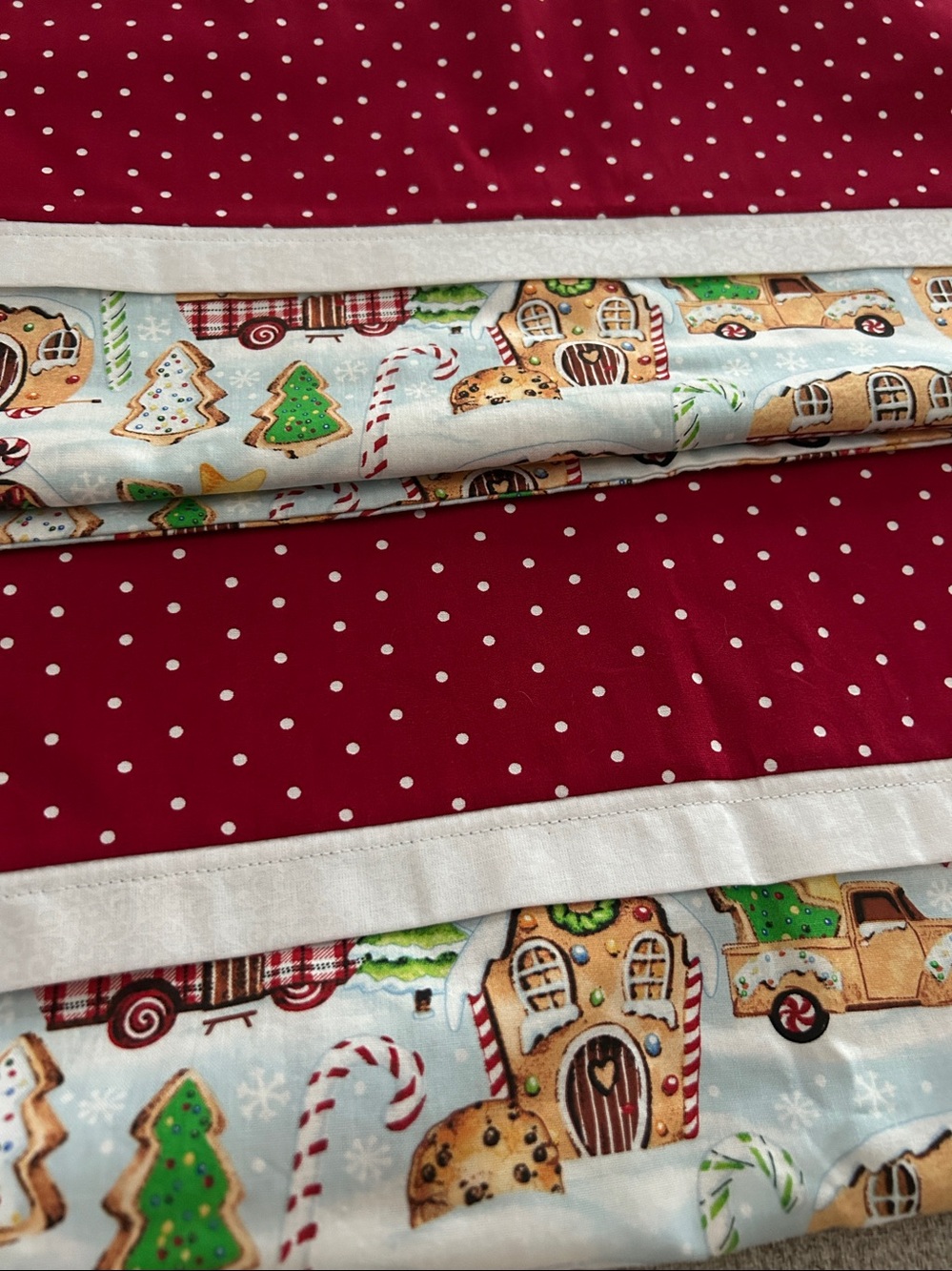 Handmade Pair of Christmas Pillowcases